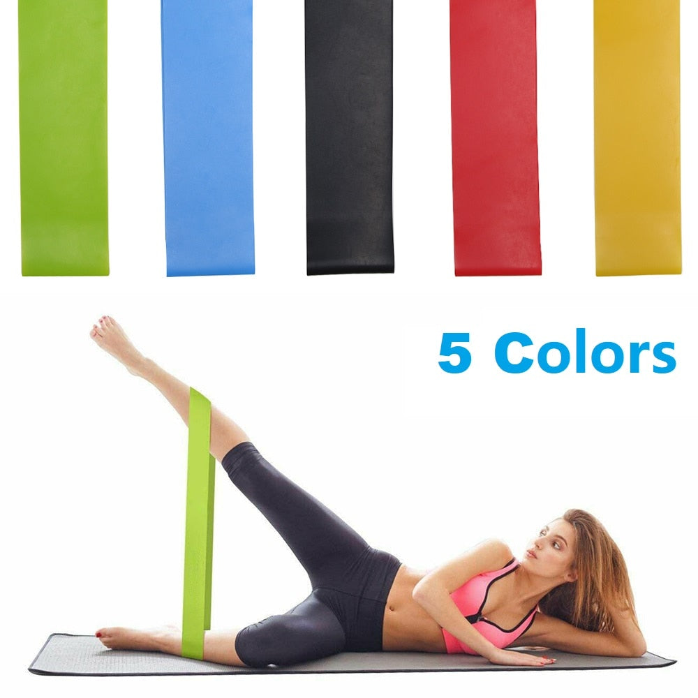 Set of 5)Resistance Bands Exercise CrossFit Workout Loop Fitness Yoga  Pilates